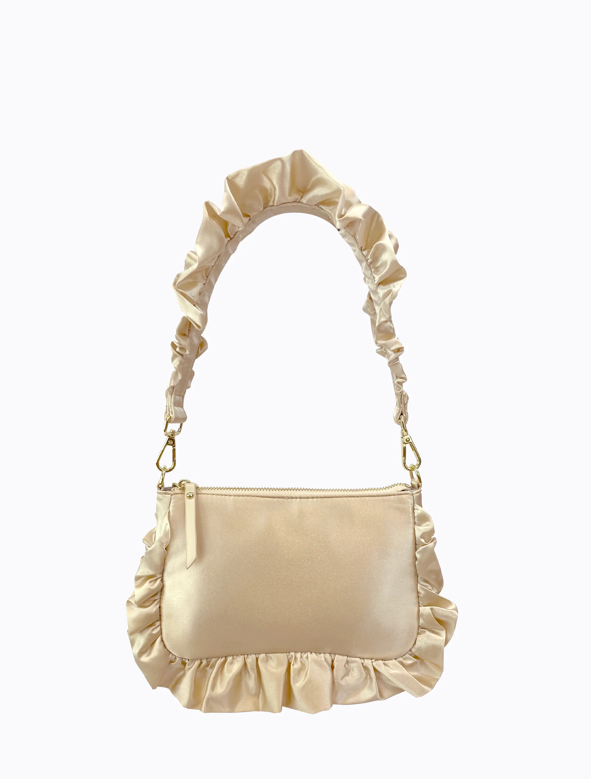 Frilled Satin Bag - Blanc - Image 3