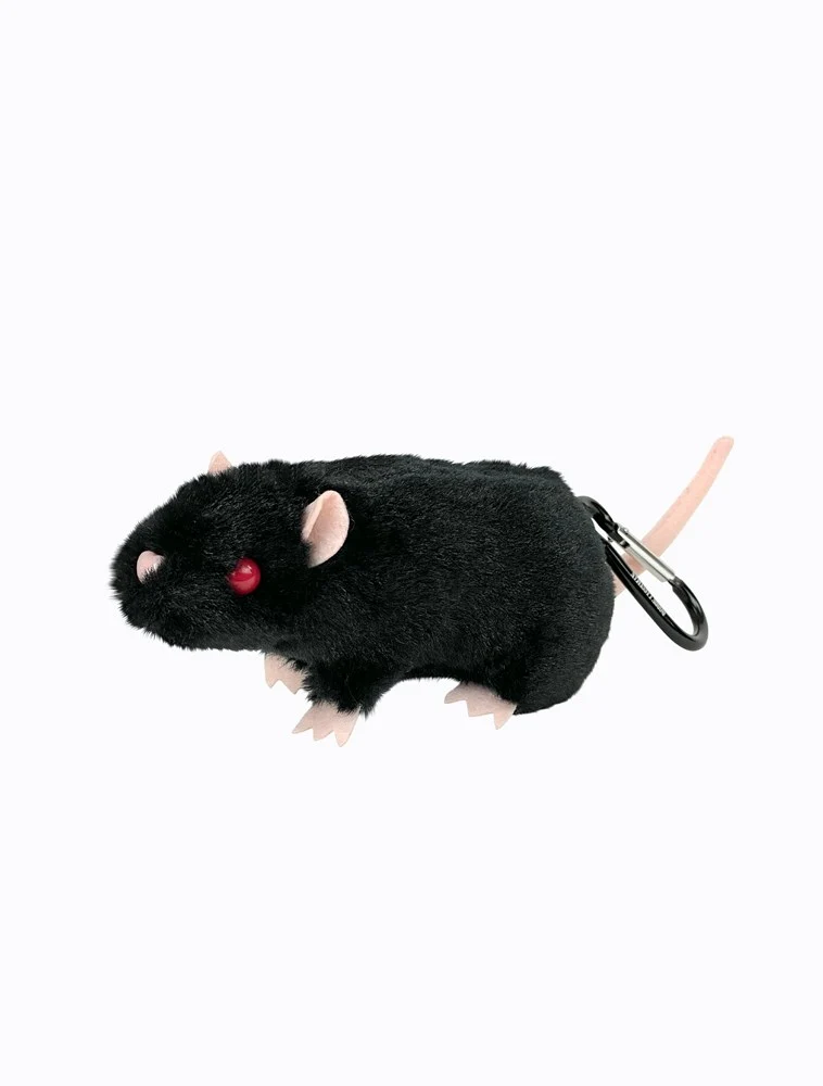 Plush Rat Charm - Black - Image 3